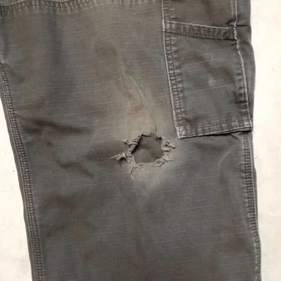 Carhartt B342-DFE Ripstop Distressed Cargo Double Knee Work Pants Size 44x30